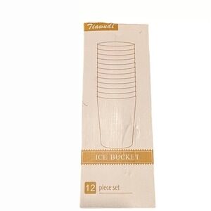 12 Piece Set Ice Bucket Drinkware Set Tall Plastic Tumblers NEW